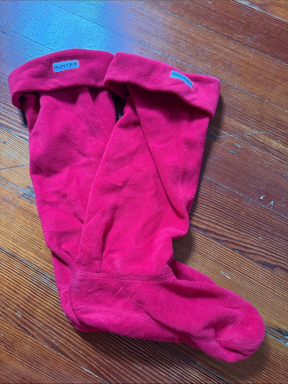 Hunter Wellington Tall Boot Fleece Boot Liners in Red